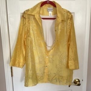 EUC..ALFRED DUNNER YELLOW Blouse Medium